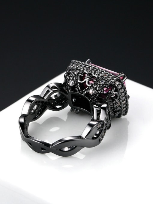 ZK Popular Luxury Black Plated Ring for Party 2