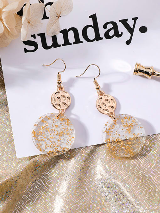 gold Alloy With Gold Plated Fashion Round Chandelier Earrings