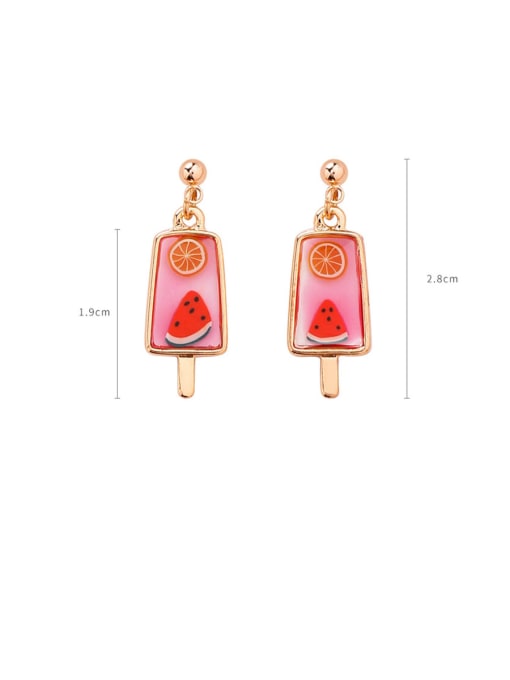 Girlhood Alloy With Rose Gold Plated Cute Friut Ice Cream Drop Earrings 2