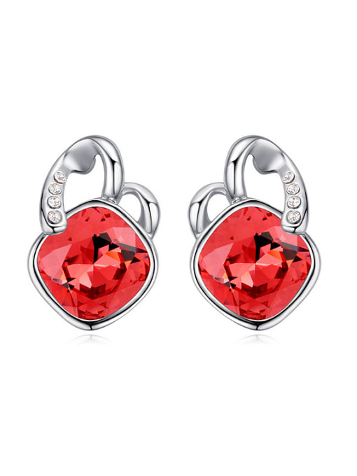 Red Exquisite austrian Crystals Alloy Stud Earrings
