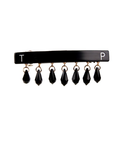 black Alloy With Cellulose Acetate Vintage Water Drop Barrettes & Clips