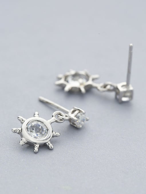 One Silver Women Sun Flower Shaped drop earring 3