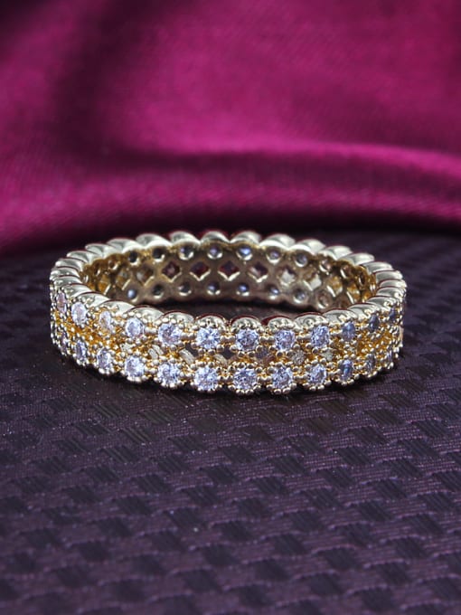 SANTIAGO Exquisite 18K Gold Plated Copper Zircon Ring 1