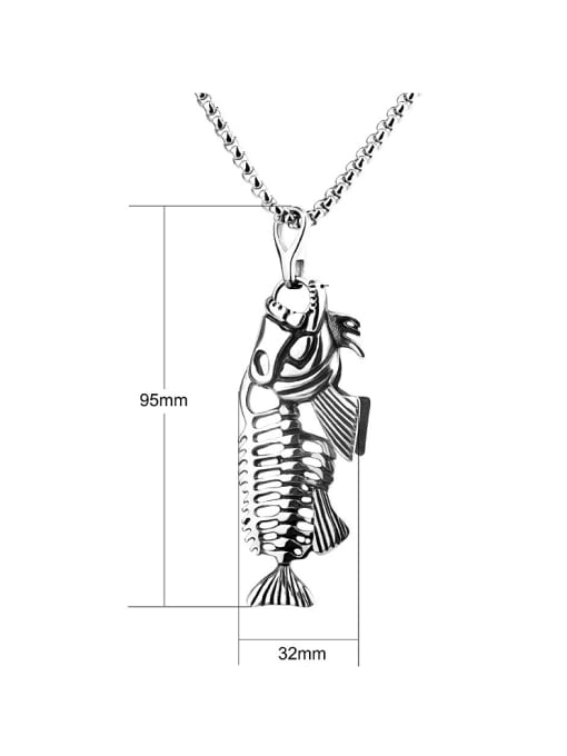 RANSSI Titanium Fish Bone Pendant 2