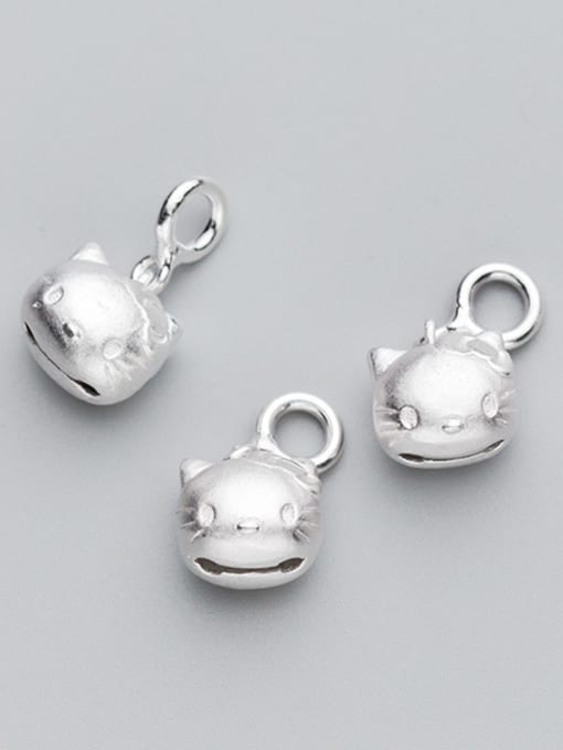FAN 925 Sterling Silver With Silver Plated Cute kitty Charms 2