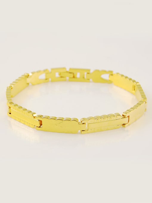 Yi Heng Da Men Delicate 24K Gold Plated Geometric Shaped Copper Bracelet 0