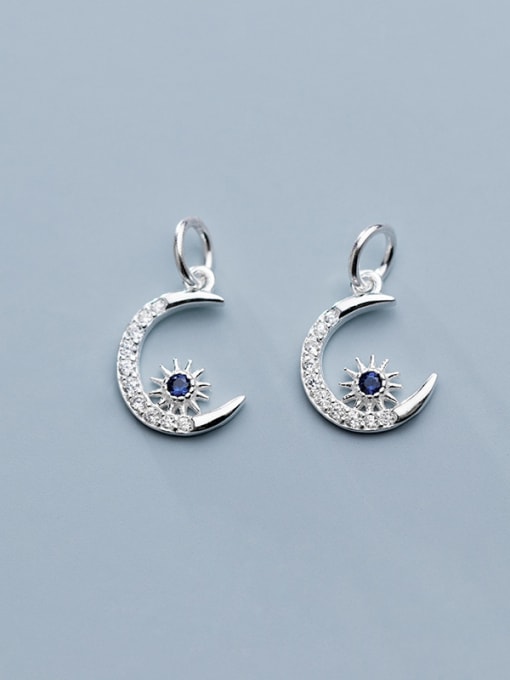 FAN 925 Sterling Silver With Cubic Zirconia  Personality Moon Charms 3