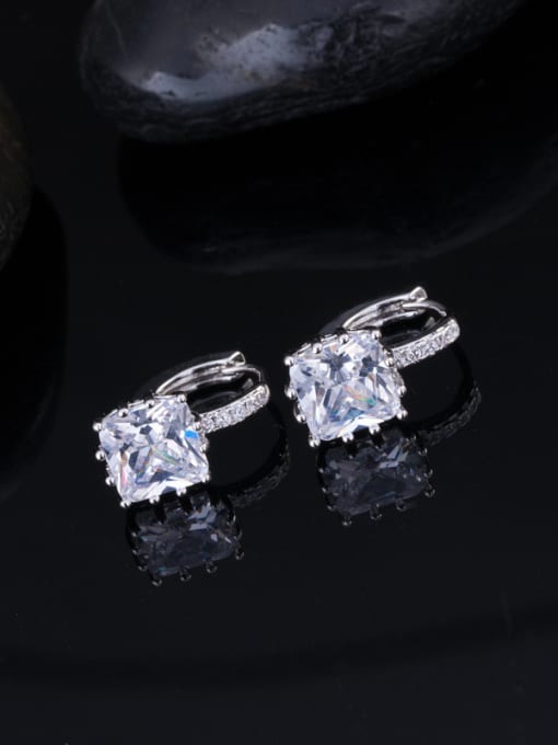 White Platinum Plated AAA Zircons Ear Clip