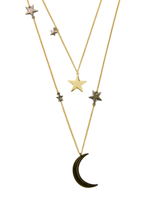 KM Fashion Multi layer Stars Moon Alloy Necklace 2