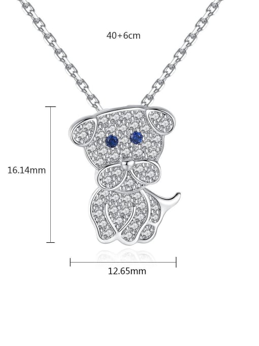 BLING SU Copper With 3A cubic zirconia Cute dog Necklaces 4