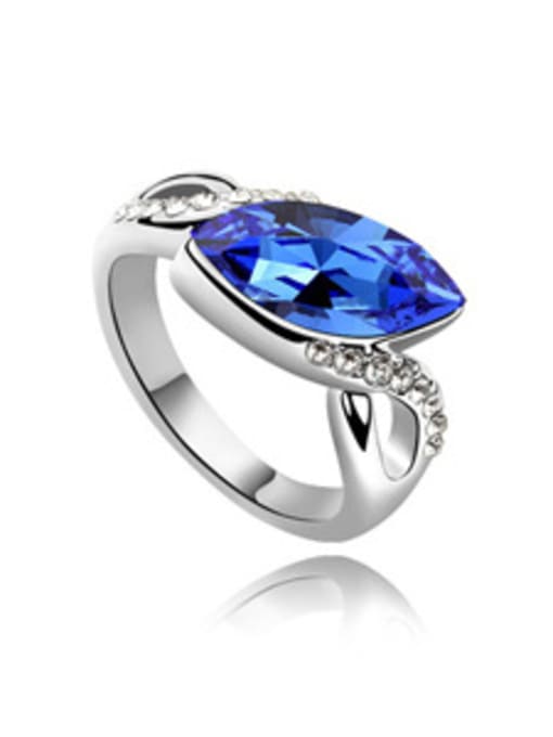 royal blue Fashion Marquise Tiny Cubic austrian Crystals Alloy Ring