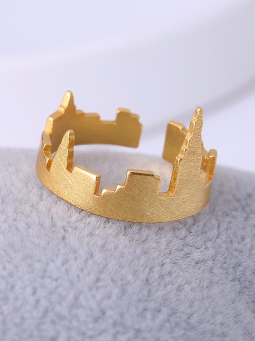 golden Exquisite 16K Gold Plated Castle Shaped Ring