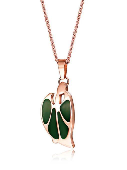 JINDING 2017 Spring And Summer Lotus Leaf Epoxy Enamel Craft Titanium Rose Gold Necklace 0