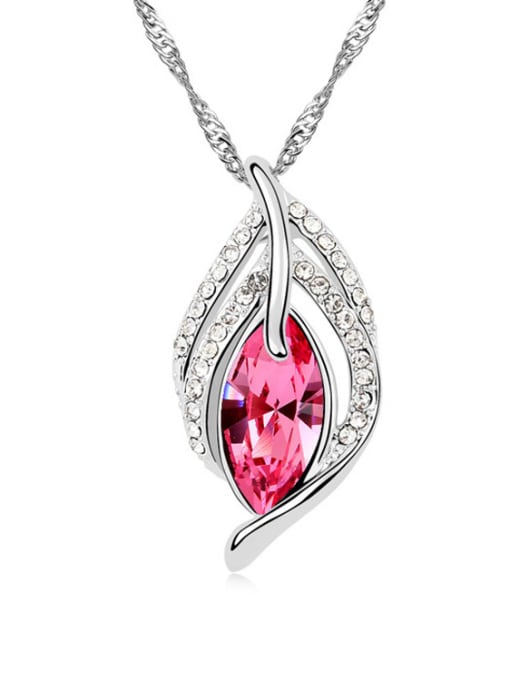 pink Fashion Oval austrian Crystals Alloy Necklace