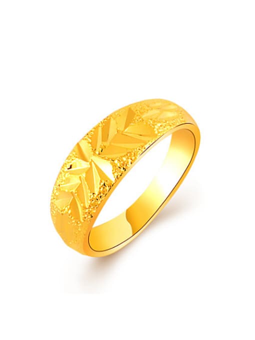 Yi Heng Da Fashionable 24K Gold Plated Flower Pattern Copper Ring 0