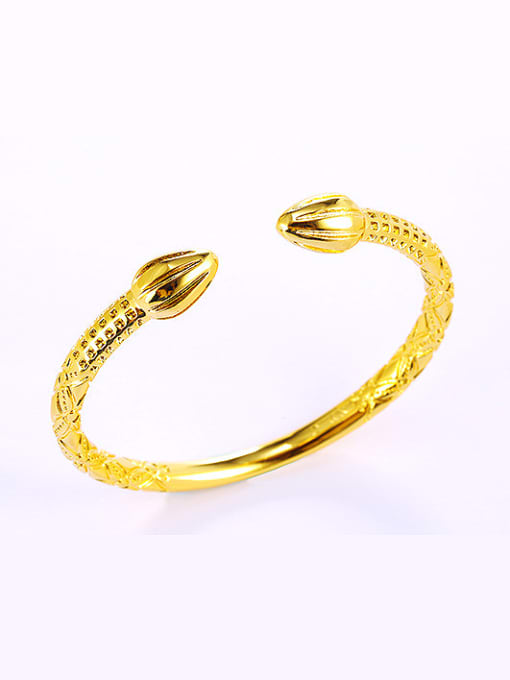 XP 2018 Copper Alloy 24K Gold Plated Ethnic style Opening Bangle 0