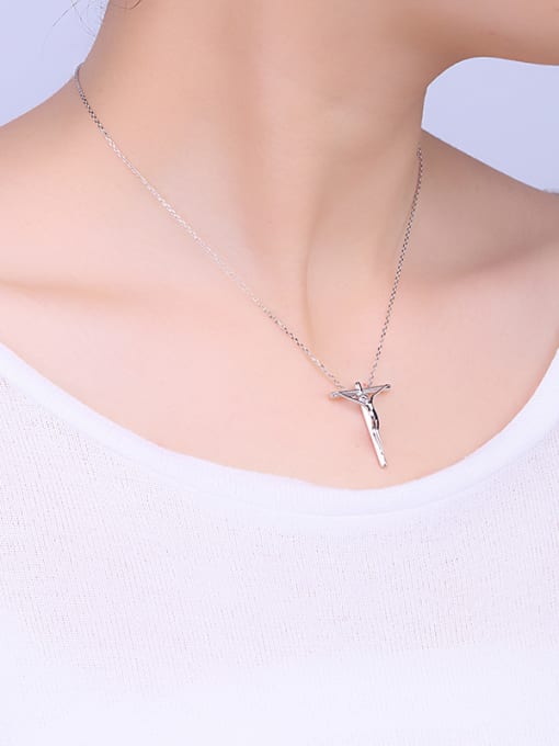 One Silver Personalized Jesus Cross Pendant 925 Silver Necklace 1