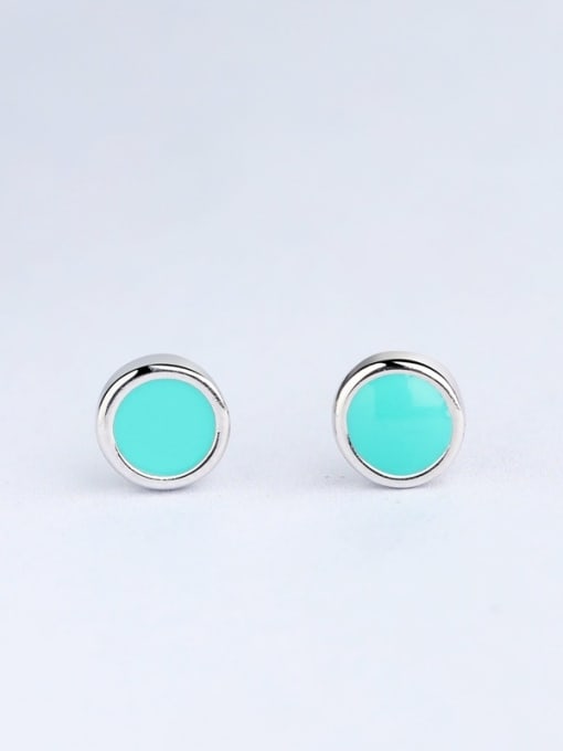 One Silver Fresh Round Shaped stud Earring 0