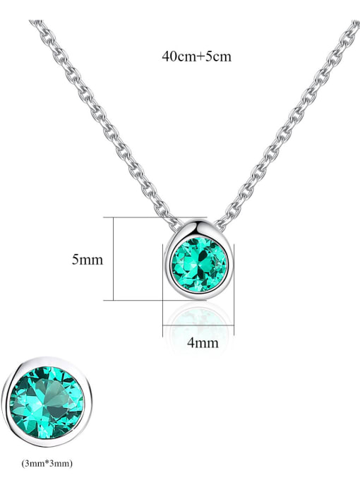 CCUI 925 Sterling Silver With Cubic Zirconia Cute Round Necklaces 4