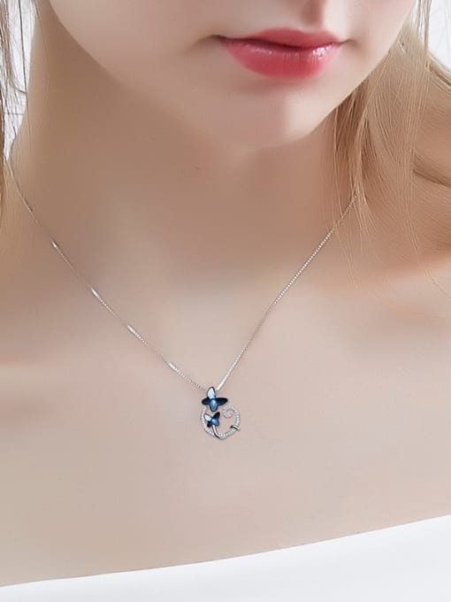 CEIDAI 2018 2018 S925 Silver Butterfly Shaped Necklace 1