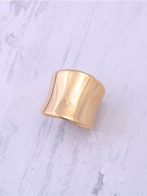 GROSE Titanium With Gold Plated Simplistic Irregular Band Rings 0