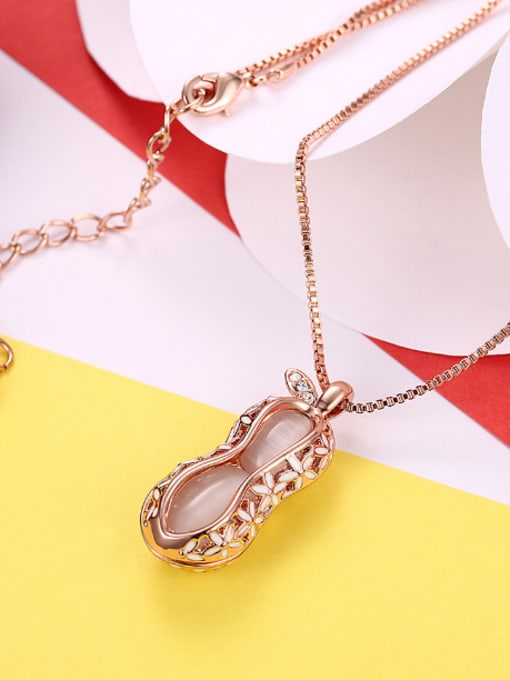 OUXI Fashion Stones Creative Peanut Necklace 2