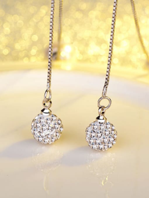 AI Fei Er Fashion Shiny Ball Imitation Pearl Copper Line Earrings 2