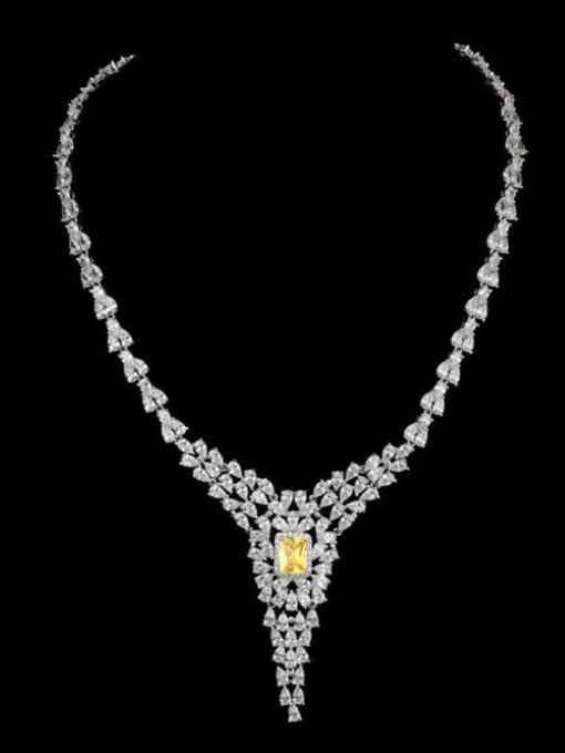 BLING SU Copper inlaid AAA zircon bridal luxury Necklace 4