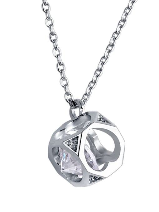 Dan 925 Sterling Silver With Cubic Zirconia Simplistic Hollow heart necklace 0