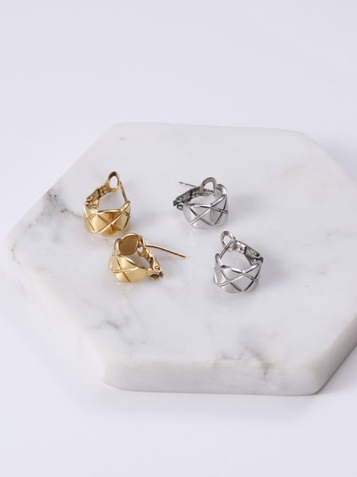 GROSE Titanium With Gold Plated Personality Geometric Stud Earrings 0