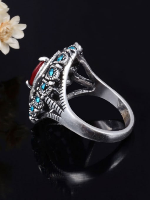 Gujin Exaggerated Retro style Crystal Rhinestones Alloy Ring 3