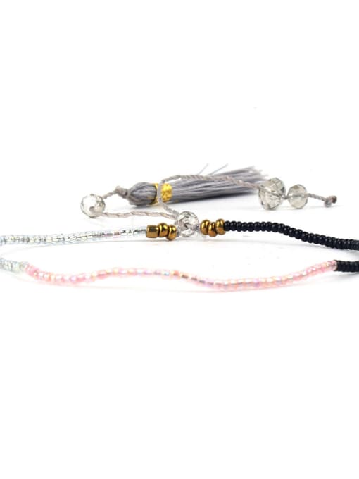 HB562-D Handmade Stretch Colorful Women Tassel Bracelet