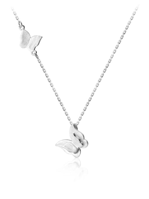 Rosh 925 Sterling Silver With Platinum Plated Personality Butterfly Necklaces 0