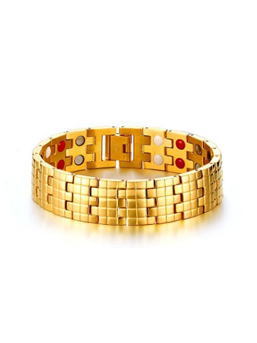 CONG Luxury Gold Plated Geometric Shaped Magnets Bracelet 0