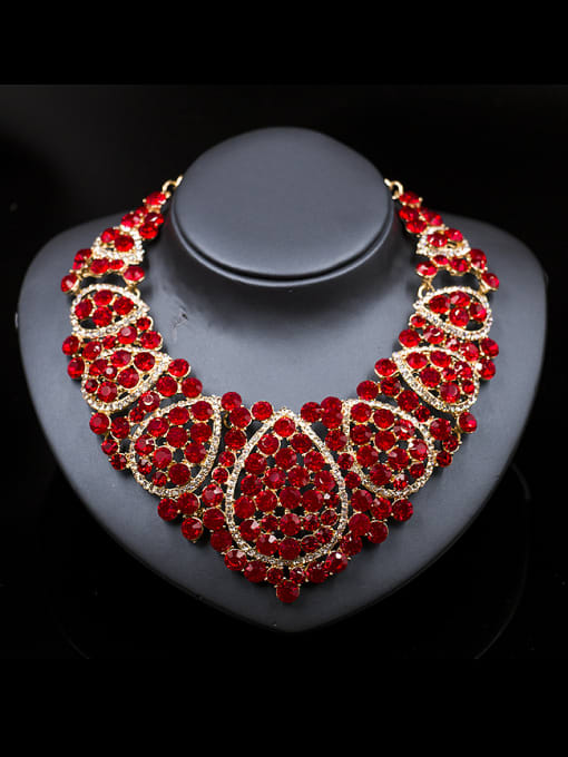 Lan Fu 2018 2018 2018 Exaggerated Cubic Glass Rhinestones Two Pieces Jewelry Set 1