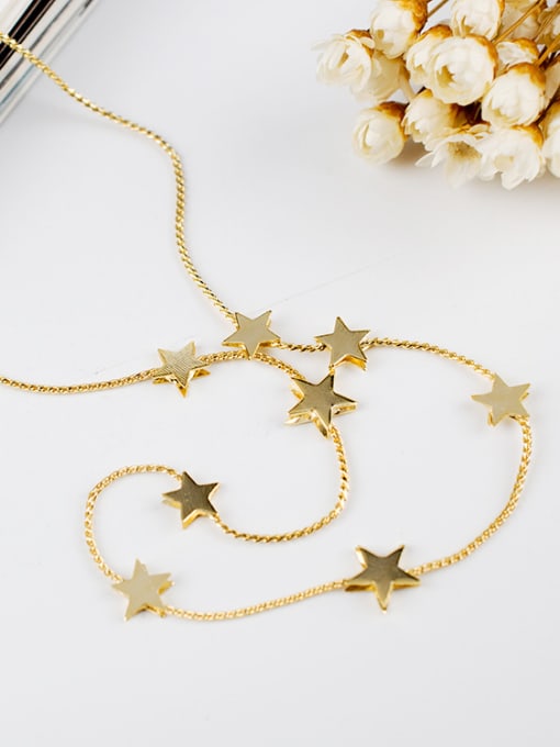 Golden Charming 18K Gold Plated Star Shaped Necklace