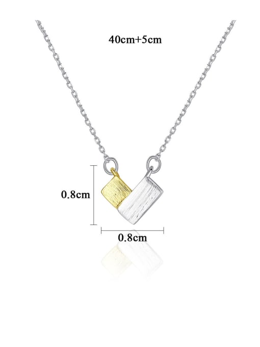CCUI 925 Sterling Silver With  Two-color plating  Simplistic Geometric Necklaces 4