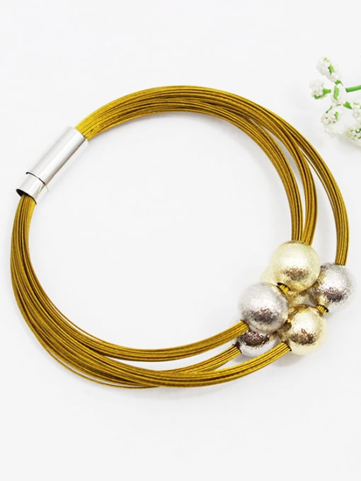 Lang Tony Fashion Multi-layer Copper Beads Charm Bracelet 1
