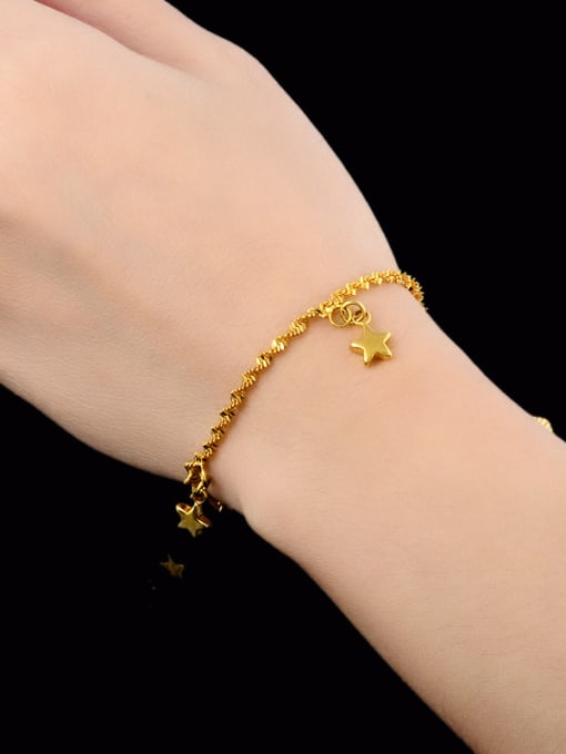 Yi Heng Da Creative Star Shaped Gold Plated Women Copper Bracelet 2