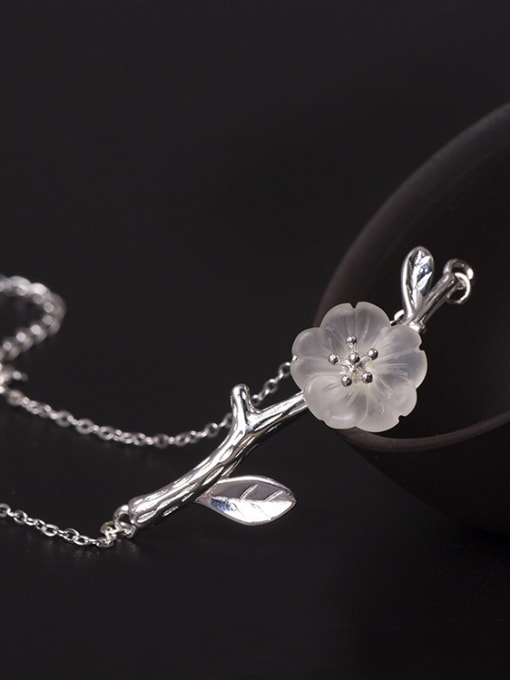 SILVER MI Natural Crystal Plum Blossom Bracelet 1