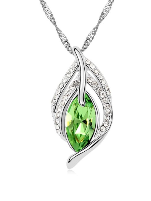 green Fashion Oval austrian Crystals Alloy Necklace