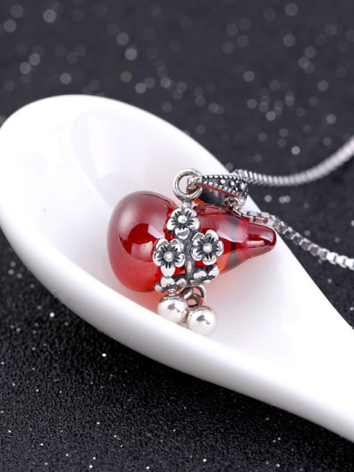 kwan Fashion Red Crystal Calabash Women Pendant 2