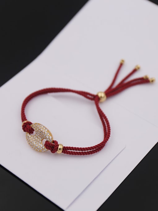 The Red Rope Button Shaped Rope Stretch Bracelet