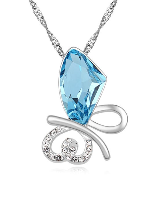 blue Elegant Shiny austrian Crystal Alloy Necklace