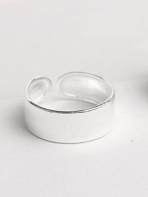 Smooth Simple Silver Women Opening Ring