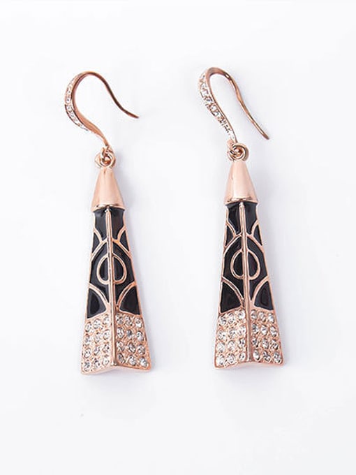 BESTIE Alloy Rose Gold Plated Fashion Rhinestones Triangle-shaped Two Pieces Jewelry Set 1