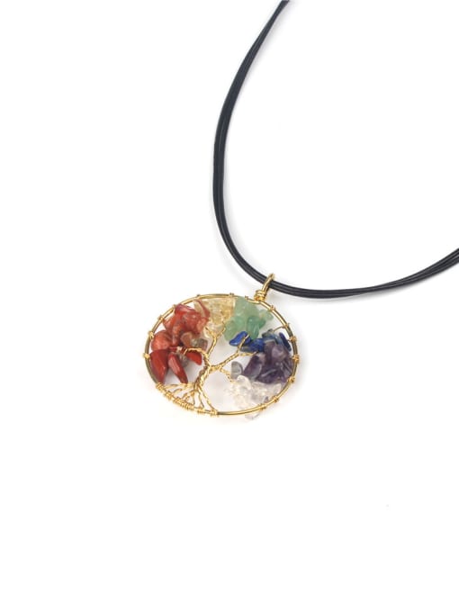 HN1840-A Colorful Natural Stones Handmade Women Necklace