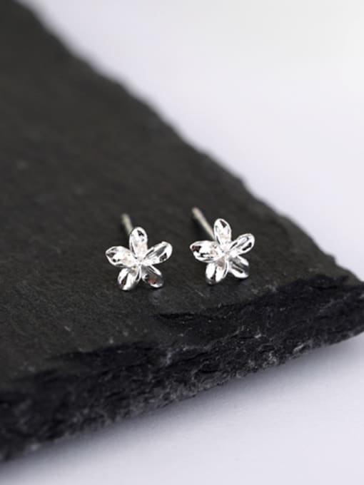 Peng Yuan Mini-flower Silver Stud Earrings 0