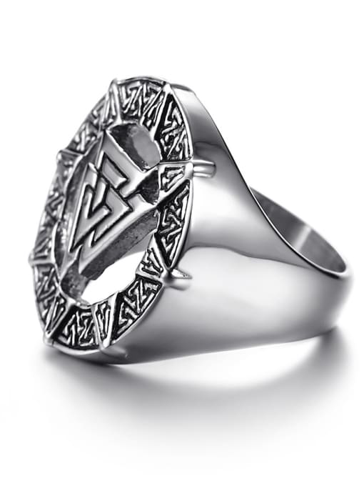 CONG Fashionable Geometric Shaped Stainless Steel Men Ring 1