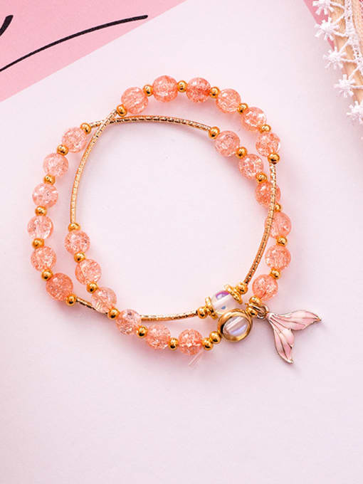 B Orange Alloy With Rose Gold Plated Fashion Fish Tail Pendant Bracelets